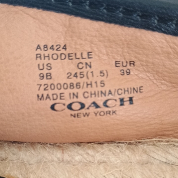 Coach Black Leather Slip On Shoes - Picture 4 of 12